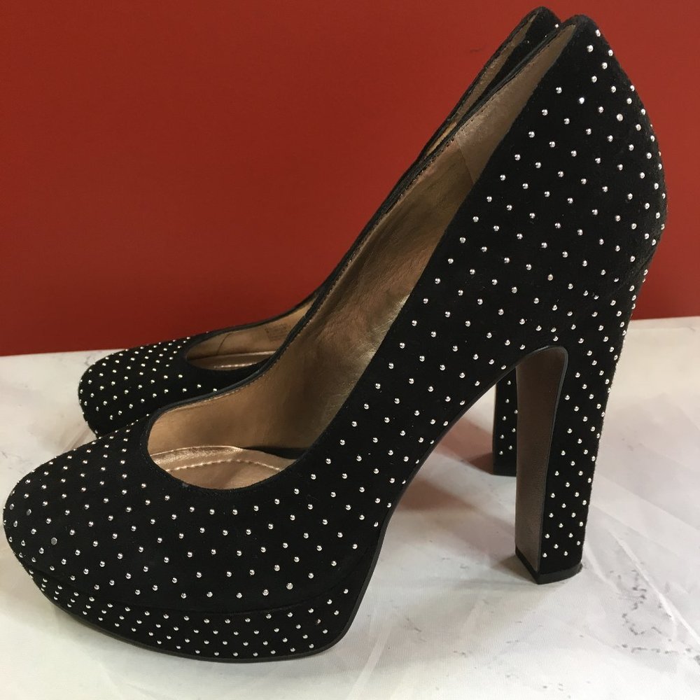 Bcbgeneration Black Suede Flat Stud Platfrom Pumps - image 1